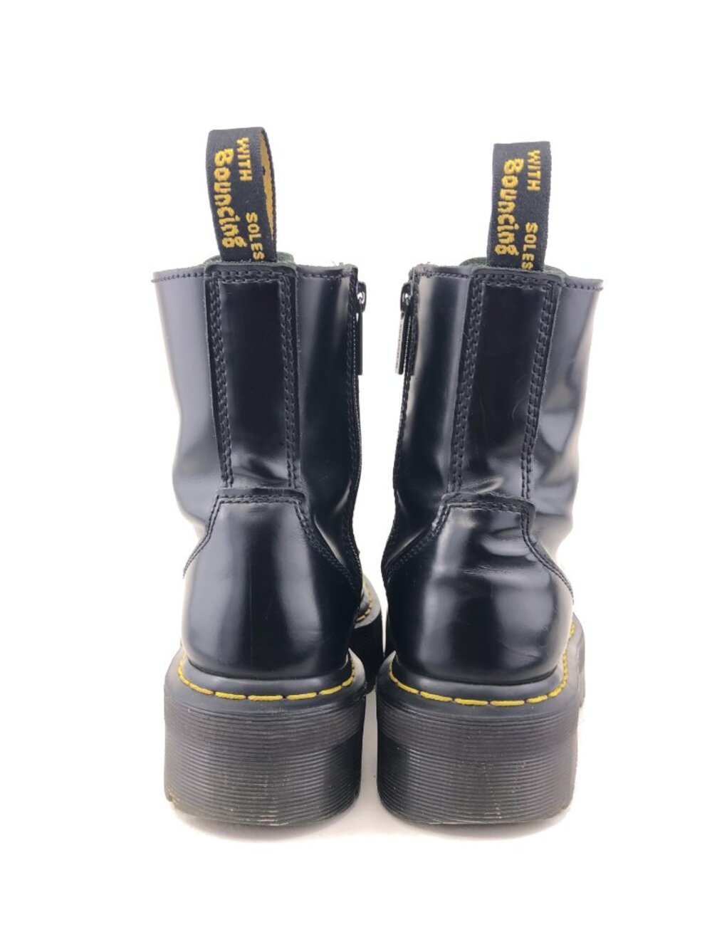 Dr. Martens Jadon Black Leather Platform Combat Boots 7 - Picture 6 of 15